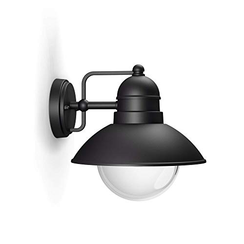 Philips myGarden Hoverfly aplique, E27, IP44, iluminación exterior, resistente a la humedad y la intemperie, bombilla no incluida, Color Negro