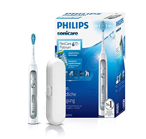 Philips Sonicare FlexCare Platinum HX9111/20 Cepillo dental sónico Gris, Color blanco cepillo eléctrico para dientes - Cepillo de dientes eléctrico (AC/batería, Ión de litio)