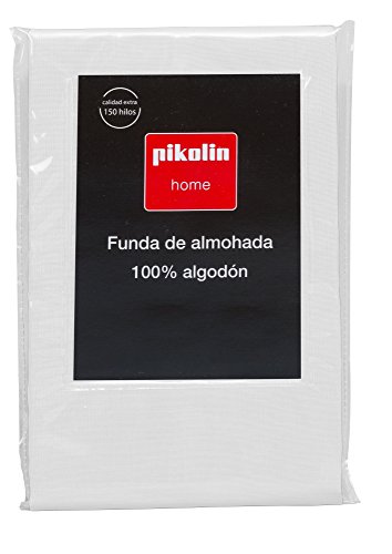 Pikolin Home - Almohadón, funda de almohada, 100% algodón, almohadas de 90 y 105cm, color blanco (Todas las medidas)
