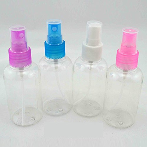 PIXNOR 5 botellas de perfume de 75 ml, portátiles, recargables, transparentes, para viajes, atomizador, bomba en aerosol, botellas (color aleatorio)