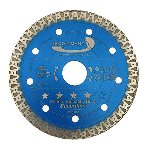 PRODIAMANT Disco de corte de diamante para azulejos y gres porcelánico F40, 115 x 22,2 mm, para amoladora angular