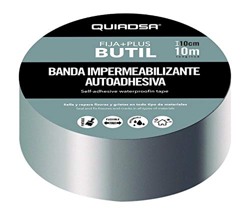 Quiadsa 53321001 Banda Autoadhesiva Impermeabilizante, Aluminio, 5 cm x 5 m