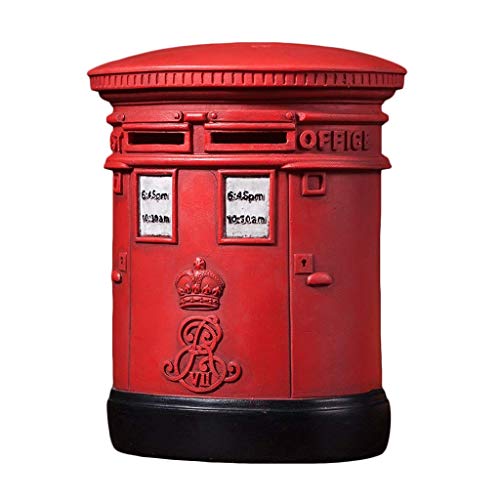 Regalo Piggy Bank Red Piggy Bank, Resina Gran Bretaña Londres Street Rojo Buzón Dinero PostBox Caja de dinero Decoración o regalo para adulto o niño 5.7x6.3in Creatividad Banco de dinero (Color: Sin b