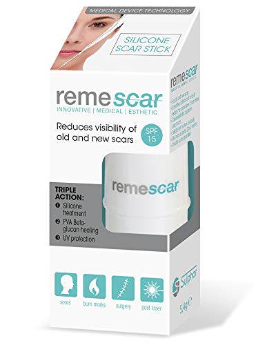 Remescar - Stick de silicona para cicatrices - Tratamiento de cicatrices nuevas y antiguas - Protección ultravioleta - Tratamiento de gel de silicona para la reducción de cicatrices