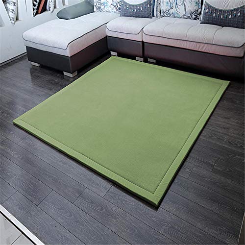 RUGMRZ Toque del pie Comodo Suelo alfombras Alfombra de Lana de Coral elástica de Color Verde Puro con Parte Posterior Corta y Suave Suave higroscópico alfombras 200X280CM Verde