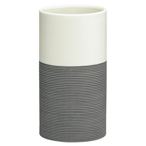 Sealskin Vaso para Cepillo de Dientes Doppio, 6.9 x 6.9 x 12.6 cm, Porcelana, Gris