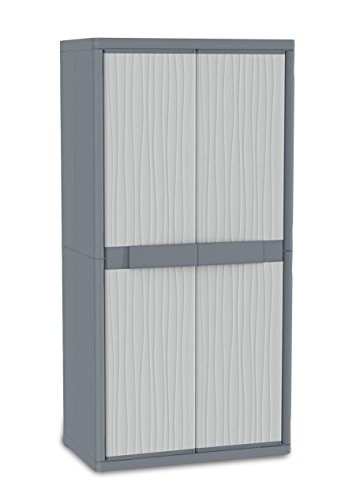 Terry Wave Jumbo 2900 Armario 2 Puertas Especialmente Espacioso con 4 internos. Capacidad máxima del Estante: 25 kg distribuidos de Forma Uniforme, Gris, 89,7x53,7x180 cm