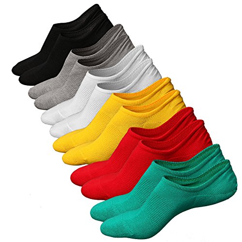 Ueither Calcetines de hombre antideslizantes de algodón de corte bajo (Tamaño:44-48, Color 7 (6 Pares))