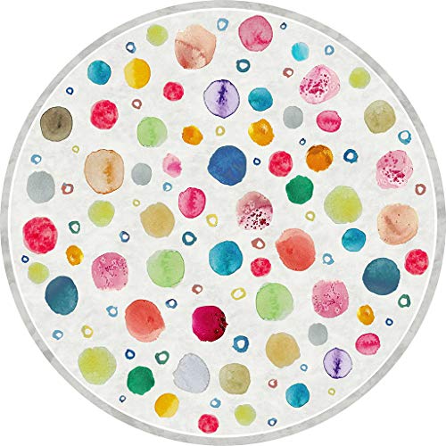 Vilber Kids. Alfombra Vinilo Infantil Multicolor. Dots DU-20. Redonda. Diámetro 65 cm (Dots Color 20)