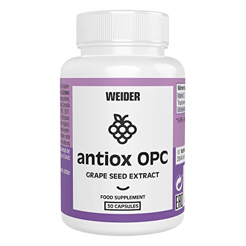 Weider Nutrition Antiox OPC 30 Capsulas antioxidantes, enriquecidas con Vitama C, extracto de de té verde y de uva