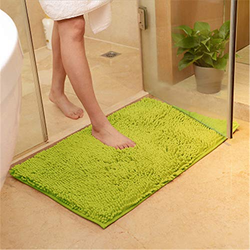 Xiaoxian - Alfombra antideslizante para baño (microfibra, 50 x 80, color verde hierba, con absorción de agua, suave y lavable a máquina