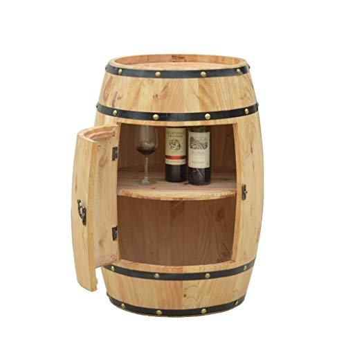 ZCCTAIYAN Barricas de roble, barriles de madera natural Display armarios de vino Armarios decorativo cerveza barriles de madera barra botellas de exposiciones y estantes de vidrio de la cabina de made