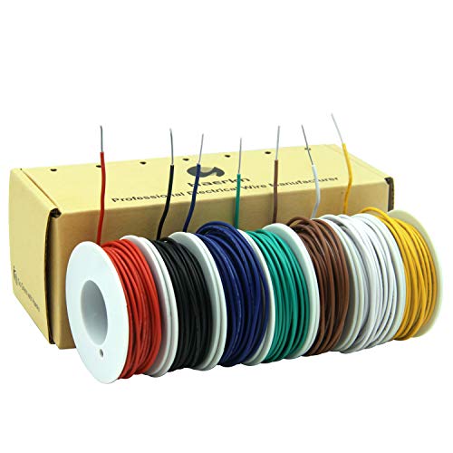 0.8mm² Cable eléctrico de PVC de 18awg 7 colores Alambres eléctricos kit Cable de cobre estañado sólido sin oxígeno DIY