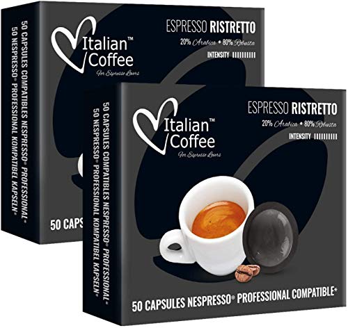 100 Capsulas Nespresso Profesional - Ristretto - Capsulas Nespresso Planas Compatibles