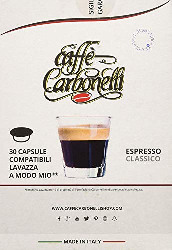 120 Cápsulas compatibles Lavazza a modo mio - Caffè Carbonelli mezcla clásica - espresso napolitano
