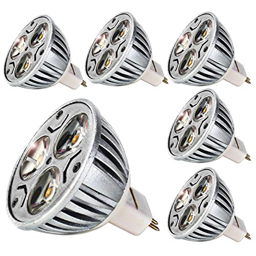 5 bombillas LED MR16 de 3 W equivalentes a las bombillas halógenas de 30 W, 12 V CA/CC, 240 lúmenes, blanco frío 6500 K, aptas para la iluminación del hogar, la oficina