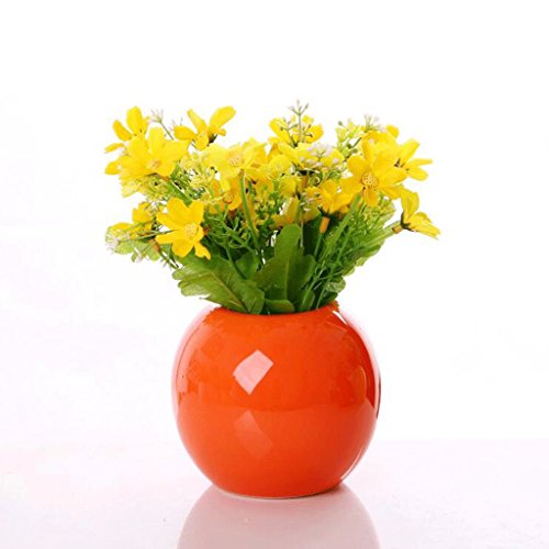 Adornos Einfache Moderne Keramik Handwerk Heimtextilien Wohnzimmer Zimmer Kreative Mode Blume Blume Jarrón GAOLILI (Color : Orange)