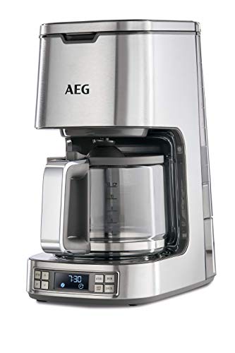 AEG KF7800 Cafetera Digital de Goteo Programable, 1100 W, 14 Cups, 0 Decibeles, Acero Inoxidable