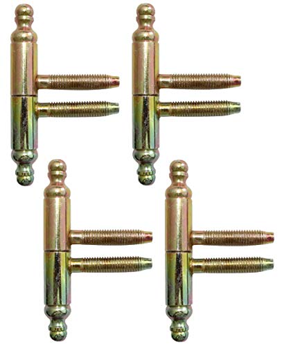 AERZETIX: 4x Bisagra perno de enroscar nodos jarrones para puerta Ø14х90mm (Zinc dorado)
