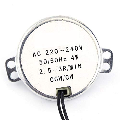 Akozon Motor síncrono turnable 220-240V CA 1Pc 4W CW/CCW(2.5-3RPM)