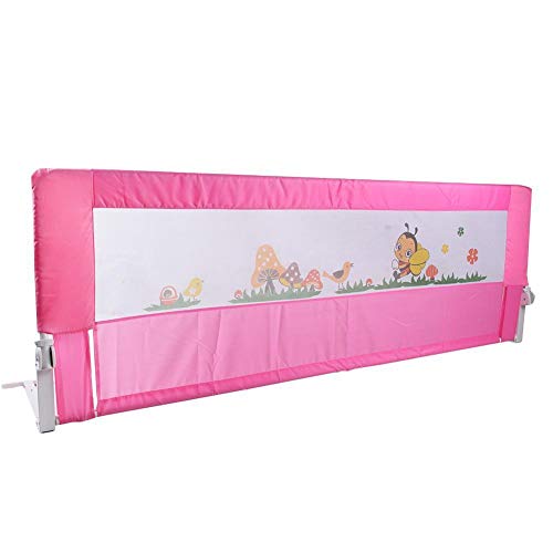 Barrera de seguridad para cama, barrera para cuna, rejilla para cama de bebé, 2 colores, 150/180 cm rosa Rosa Talla:180 cm x 64 cm