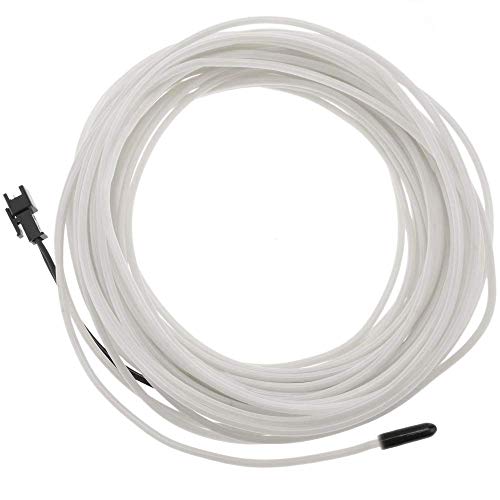 BeMatik - Cable electroluminiscente blanco-azul de 5mm en bobina 10m de cable conectada a 220VAC