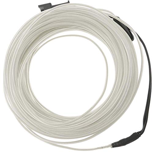 BeMatik - Cable electroluminiscente transparente-blanco de 5mm en bobina 10m de cable conectada a 220VAC