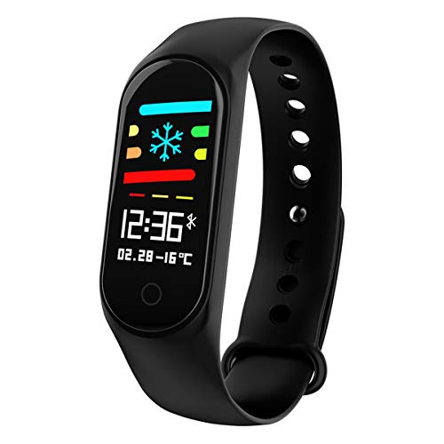 Black Friday Smart Bluetooth Watch, Pulsera Inteligente con Pantalla en Color, podómetro de frecuencia cardíaca a Prueba de Agua, presión Arterial, Pantalla táctil inalámbrica-Black
