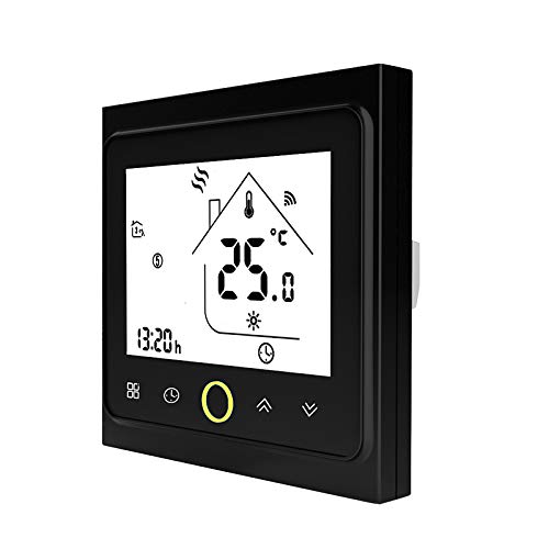 Blusea Termostato Programable WiFi 3A para calefacción Individual de calderas de Gas/Agua Funciona con Alexa/Google Home Contacto seco