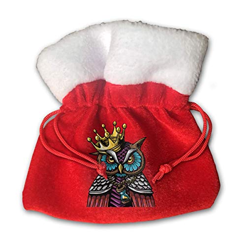Bolsa de Regalo Navidad Rey del búho de la Corona de la fantasía Calendario de Adviento de Navidad Decoración Navideñas para árbol de Navidad