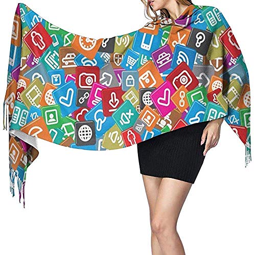 Bufanda de cachemir de búho decorativo de mantón largo para mujer Caja de regalo de bufanda grande cálida de invierno