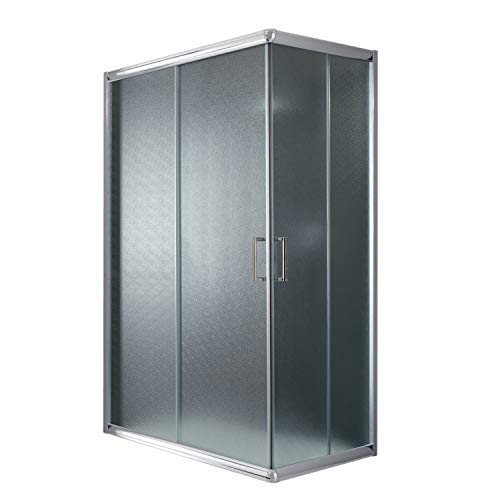 Cabina de ducha rectangular de 80 x 120 x 198 cm y altura de 198 cm, estampado C de 6 mm
