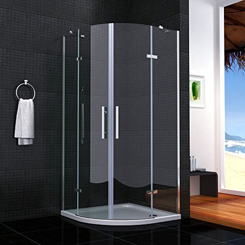 Cabina de ducha semicircular mamparas de baño 6mm cristal templado 80x80cm