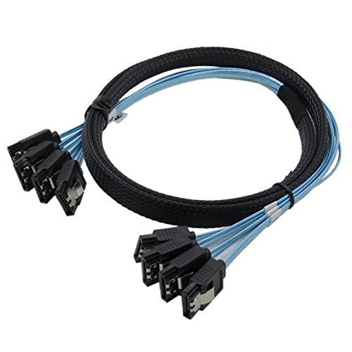 CableDeconn Alta Velocidad 6Gbps 4pcs/Set Sata3 III Cable SAS Cable para servidor 1M