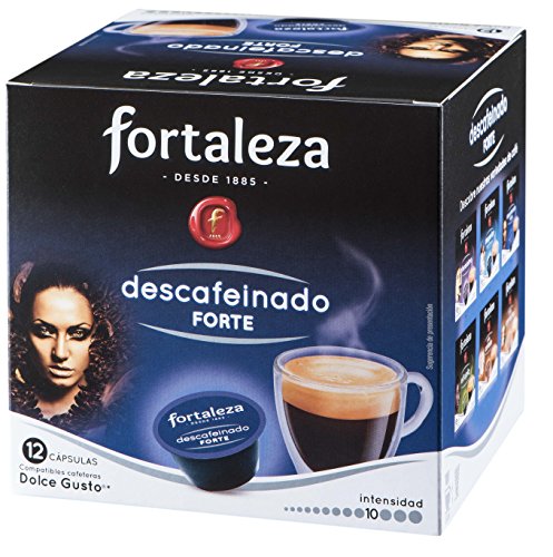 Café Fortaleza – Cápsulas Compatibles con Dolce Gusto, Descafeinado Forte, Sabor Auténtico, Intenso y Aromático, Tueste Natural, Pack 12x3 - Total 36 uds
