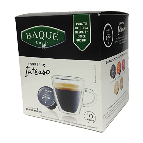 Cafés Baqué - 10 Capsulas Compatibles Dolce Gusto. Espresso Intenso