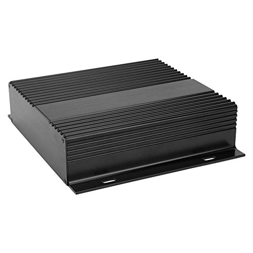 Caja de Caja de Aluminio para Proyectos Caja Electrónica 41x168x150 mm con Accesorios para Tablero de Conexiones DIY, Negro