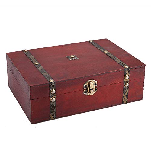 Caja de madera antigua Caja de madera de estilo europeo Decoración Caja de almacenamiento de madera Caja de madera retro, Caja de madera con tapa Caja de madera vintage
