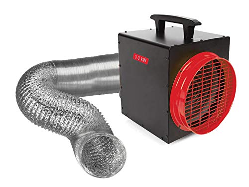 Calefactor de 3300 W con termostato y manguera de aire, calefacción eléctrica para taller