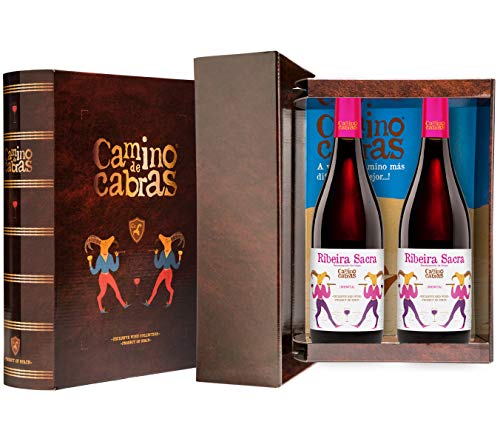 CAMINO DE CABRAS Estuche de vino - Mencía - vino tinto – D.O. Ribeira Sacra – Producto Gourmet - Vino para regalar - Vino Premium - 2 botellas x 750 ml.