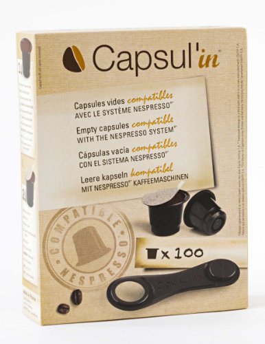 Capsul'in - Juego de cápsulas vacías y portacápsulas para cafeteras Nespresso, 400 capsules