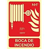 Cartel PVC Fotoluminiscente Boca de Incendio 30x21 clase B homologado UNE 23035/4