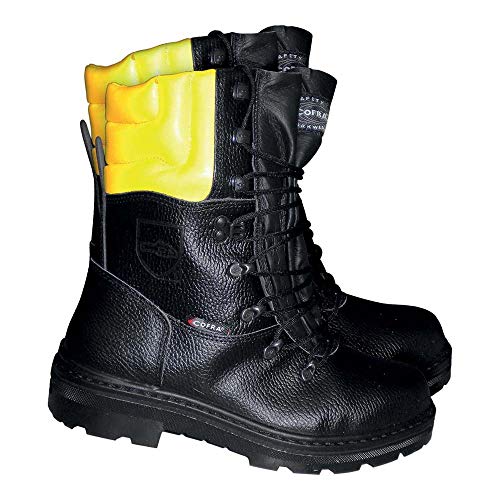 Cofra 25580-000 - Cortar botas resistentes a los trabajadores forestales leñador Up botas de trabajo con protección anticorte 46, Negro