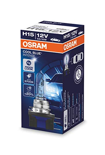 COOL BLUE INTENSE H15 de OSRAM, lámpara para faros halógena, 64176CBI, automóvil de 12 V, estuche (1 unidad)