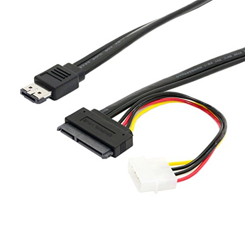 CY eSATAp Power - Cable de datos de disco duro (50 cm, 22 pines e IDE de 4 pines, 5 V, 12 V, para cable de datos de disco duro de 3,5 pulgadas y 2,5 pulgadas)