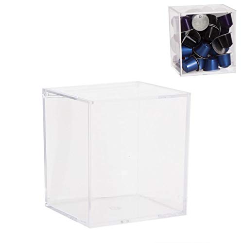 Deco Line - Caja para 40 cápsulas Nespresso (cristal acrílico, 13 cm)