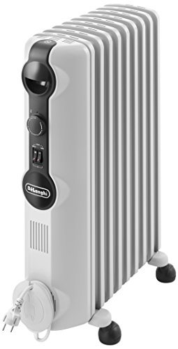 DeLonghi TRRS 0920 Calefactor, Radiador, Interior, Giratorio, ajustes de termostato, 9 elementos, 2000 W, 900 W, blanco