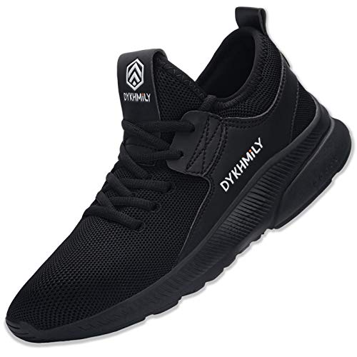 DYKHMILY Zapatillas de Seguridad Hombre Impermeable Zapatos de Seguridad con Punta de Acero Transpirable Botas de Seguridad (Deporte Negro,45 EU)