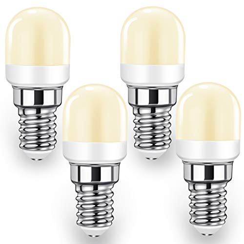 E14 LED bombillas, Tornillos Pequeños LED Bulb, Blanco Cálido 2700K, 2W=20W, 140LM, Luz del Refrigerador,para Frigorífico, Campana Extractora, Luz Nocturna y Máquina de Coser, 4 Unidades