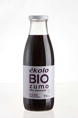 Ekolo Zumo de Arándanos Ecológico, 100% Exprimido, 6 Botellas x 750 ml, 4500 ml